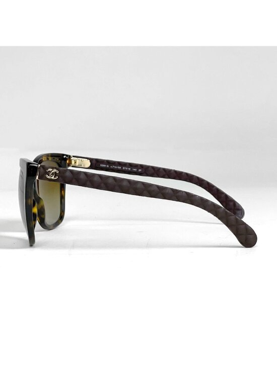 Chanel CC Logo Sunglasses Eyewear Demi Pattern Acetate Brown